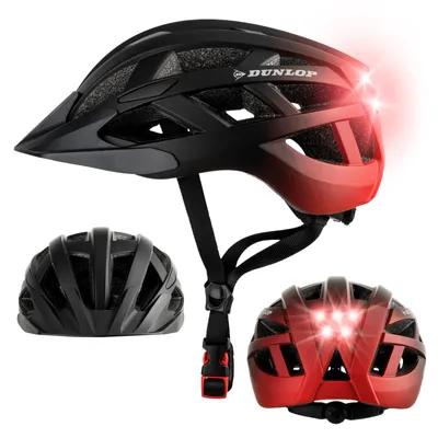 Produktbild von Fahrradhelm mit Licht - Sofort gesehen Werden - Ultraleichter Spezial Damen Herren Kinder Fahrrad Helm mit Visier und Rücklicht für hohe Sicherheit - Urban Helm Rot Gr. M