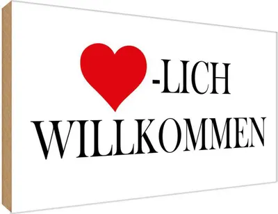 Produktbild von vianmo Holzschild 30x40 cm Herzlich Willkommen Dekoration