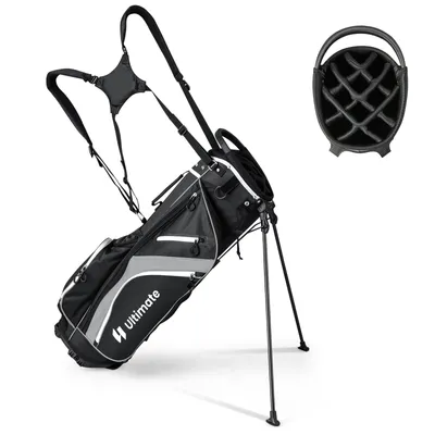 Produktbild von GOPLUS Golf Tragetasche, Golf Stand Bag mit 14 Fächern, 6 Taschen und doppeltem Schultergurt, tragbare Golf Standtasche Leichtgewicht mit Regenschutz für Männer & Frauen