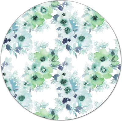 Produktbild von Glas Schneidebrett Herdabdeckplatten Schneideplatten Rund - 40 cm - Aquarell Blumen