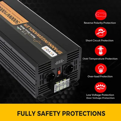 Obrázok produktu pre VEVOR 5000w 24v 230v Čistý sínusový invertorový generátor 10000w Peak Convenient