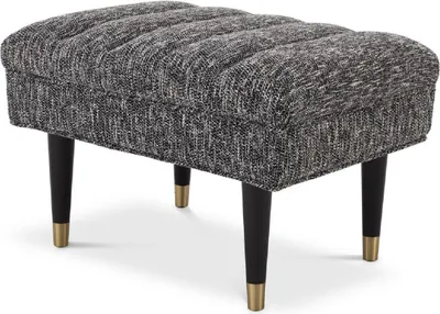 Produktbild von Casa Padrino Luxus Sitzbank Schwarz / Messingfarben 68 x 50 x H. 45 cm - Gepolsterte Massivholz Bank - Wohnzimmer Möbel - Hotel Möbel - Luxus Kollektion