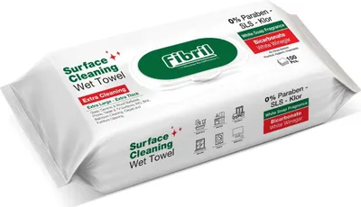 Produktbild von FIBRIL Feuchtreinigungstücher XL grün - 1 Packung mit 100 Stück