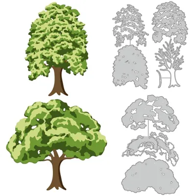 Immagine prodotto di Omgoods - Stencil per tagliare forme di alberi, ideali per scrapbooking e creazione di biglietti