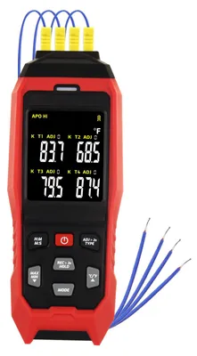 Produktbild von Thermometer Thermoelement mit Datenlogger, 5000 Messwerte, akustisches und sichtbares Alarm, -200 bis 1370