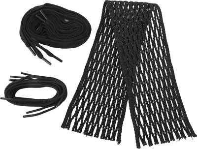 Zdjęcie produktu dla Sznurek do siatki lacrosse wykonany z czarnego, odpornego na zużycie nylonu, pleciony do akcesoriów