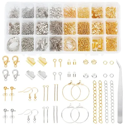 Ohrstecker-Bastelset 1480 Teile Gold/Silber