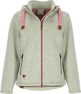 Produktbild von Dry Fashion Damen Wollfleece-Jacke Poel - Fleecejacke Kapuze Mint, Größe 50