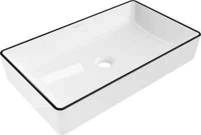 Produktbild von Mexen Nadia Aufsatzwaschbecken 60 x 35 cm, Weiß/Schwarz - 21616007