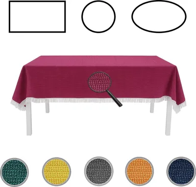 Produktbild von Gartentischdecke mit Fransen Tischdecke rund oval eckig Classic 110x140 cm eckig bordeaux