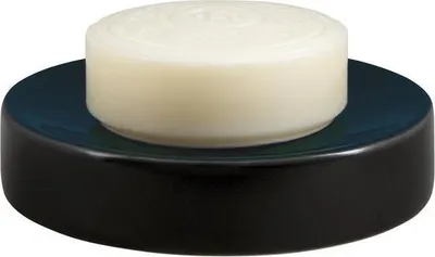 Image de Spirella porte-savon équipement de salle de bain décoratif porte-savon "Jaro" dimensions : 11,3 x 2,4 cm - noir/pétrole