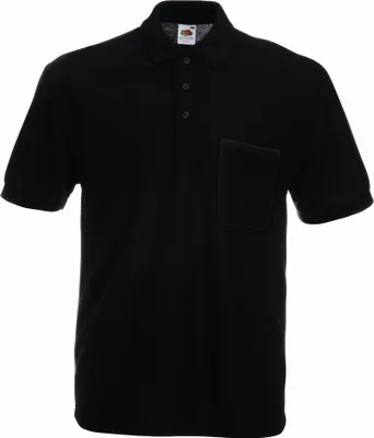Produktbild von Piqué Polo mit Brusttasche | Fruit of the Loom (FOL63308), Farbe:black, Größe:L
