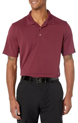 Immagine prodotto di Camicia polo da golf da uomo Essentials, ad asciugatura rapida, a maniche corte, colore borgogna intenso