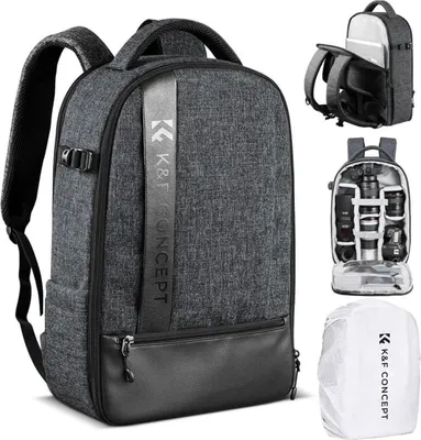 Image de K&F Concept Sac à dos pour appareil photo reflex Sac photo pour Canon Nikon Sony Olympus