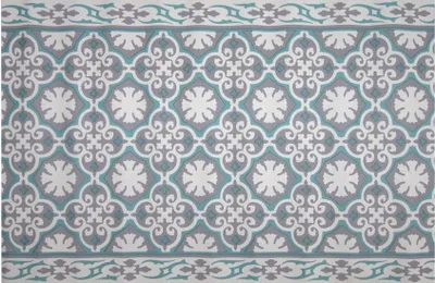 Produktbild von Primaflor Küchenläufer VINTAGE - Schwarzgrün - 65x180 cm - 7 Designs - Strapazierfähiger Schmutzfangläufer, Rutschfester Küchenteppich, Vinyl-Läufer für Küche & Flur