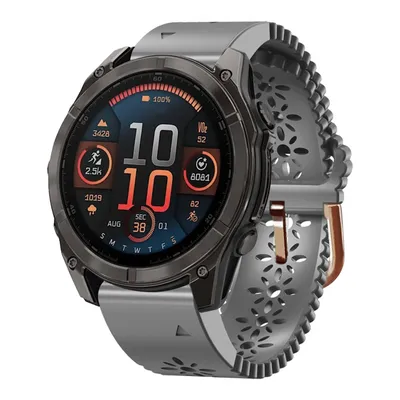 Obrázek produktu pro Pro Garmin Fenix 8 AMOLED 43mm Krajkový design Prodyšný 20mm silikonový řemínek Grey