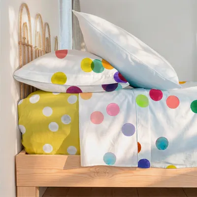 Image de Drap supérieur Confetti 160x270 cm (taille standard) 100% coton Fabriqué en Europe