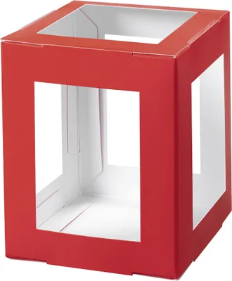 Productafbeelding van folia Mini-lantaarns, uitgesneden, 100 x 100 x 120 mm, rood, 5 stuks