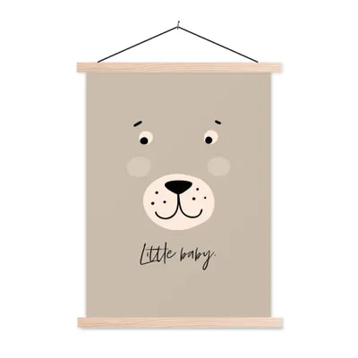 Produktbild von MuchoWow® Textilposter Zitate - Kleines Baby - Sprichwörter - Baby - Kinder - Kinder 120x160 cm mit holzfarbenen Rahmen - Plakatkarton