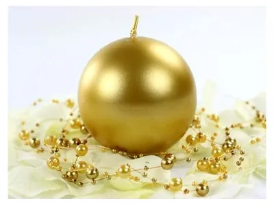 Produktbild von 6 runde Kerzen in Gold, klassisch, unparfümiert