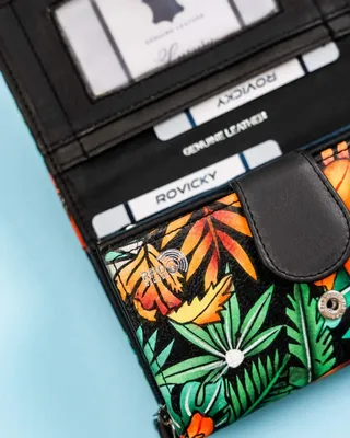 Imagen del producto de Billetera de cuero para mujer de la marca Rovicky, con protección RFID, en varios colores, de 15,5 x 10 cm