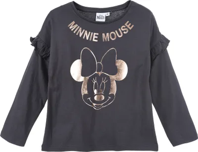 Produktbild von Minnie Mouse Kinder Langarm-Shirt Mädchen Longsleeve Oberteil, Farbe:Grau, Größe:116