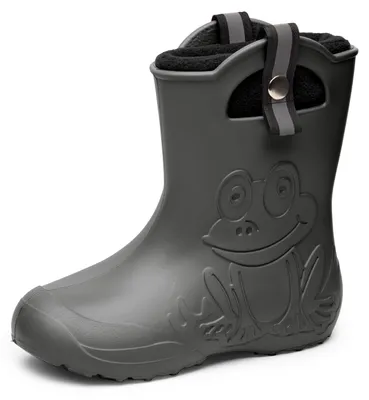 Produktbild von Ladeheid Kinder Federleichte Gummistiefel Thermo Fütterung Mädchen Jungen Rutschfest Regenstiefel Kinder Regenschuhe LA-CA-Frog245 (Carbone, 34/35 EU)