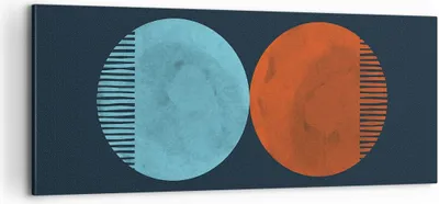 Produktbild von Bild auf Leinwand - Leinwandbild - Einteilig - Abstraktion Blau Rot - 100x40cm - Wand Bild - Wanddeko - Wandbilder - Leinwanddruck - Bilder - Wanddekoration - Leinwand bilder - AB100x40-4720