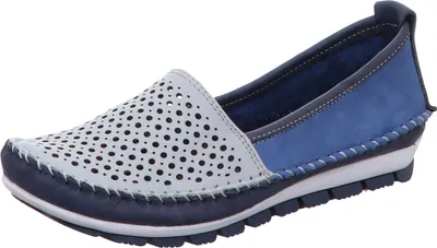 Produktbild von Gemini Damen Leder Ballerinas Mokassins 382013-01, Größe:40 EU, Farbe:Blau