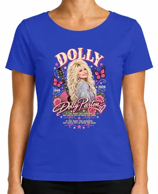 Obrázek produktu pro Dolly Parton. V památce. 1946-2026. Legenda country hudby. Odpočinutí. Dámské tričko, modrá, velikost M