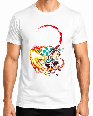 Immagine prodotto di Maglietta da uomo dell'anime Demon Slayer Tanjiro Kamado Hinokami Kagura, bianco, XL