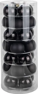 Produktbild von Weihnachtskugeln 28 Stk 6cm Schwarz