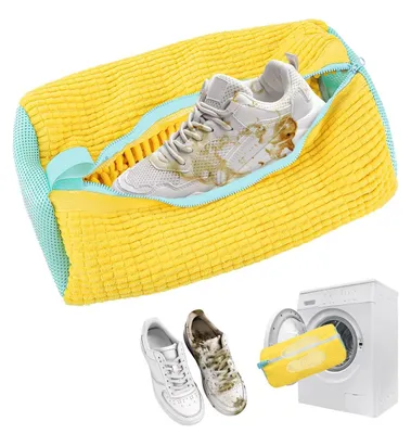 Immagine prodotto di Sacchetto per la pulizia delle scarpe con cerniera, anti-deformante, leggero e portatile, riutilizzabile, giallo, 1 pezzo