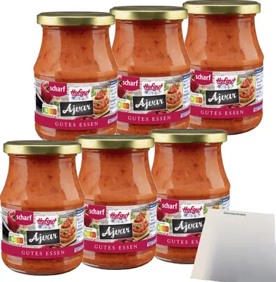 Produktbild von Hofgut Ajvar scharf VPE (6x370ml Glas) + usy Block