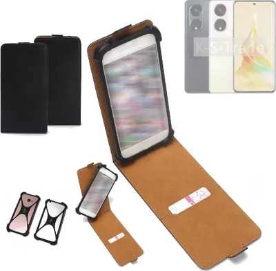 Produktbild von K-S-Trade Handyhülle Schutzhülle kompatibel mit Oppo Reno8 T Hülle Case Cover Flip Style Bumper schwarz 1x