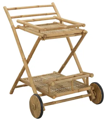 Produktbild von Teewagen mit Rädern Natur 79 x 67,5 x 84 cm Bambus