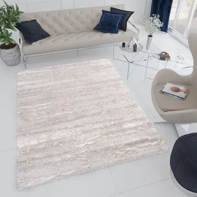 Image de Tapis Salon Chambre à coucher Unicolore Design moderne Shaggy Tapis à poils longs Gris clair Doux Oekotex 200 x 290 cm