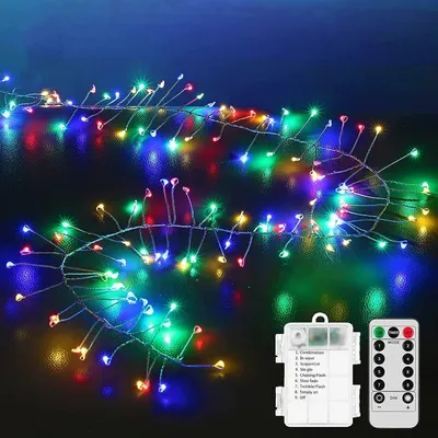 Lichterkette 100 LED bunt, batteriebetrieben, mit Fernbedienung