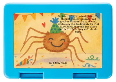 Produktbild von Mr. & Mrs. Panda Essensbox Spinne Agathe Party Design - Weiß - Geschenk, Motivation, Vorratsdose, Selbstliebe, Bentobox, Glück, Wunder, Lunchbox, Snackbox, Frühstücksbox