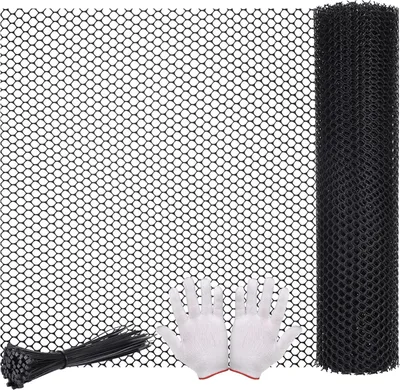 Productafbeelding van Kippenhek uit kunststof gaas, 3 m x 40 cm, afrasteringsnet met binddraad, voor kippenhokken
