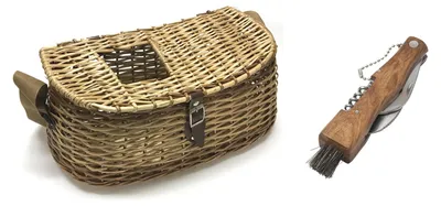 Produktbild von Behr Weidenkorb Classic mit Pilzmesser Pilzkorb Fischkorb Pilzsammel-Set