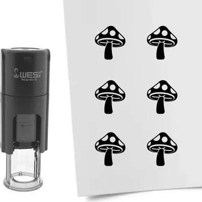 Produktbild von CombiCraft Selbstfärbender Stempel 'Pilz' in der Farbe Schwarz, Ø10mm