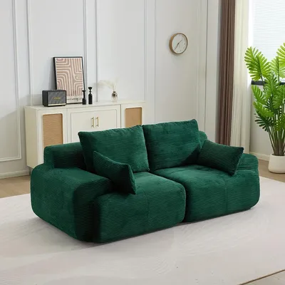 Image de Canapé - Canapé 2 places - Petit canapé 2 places - Canapé convertible - Divan - Tissu en velours côtelé - Compact, gain de place