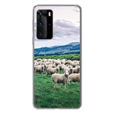 Produktbild von MuchoWow® Handyhülle Schutzhülle Hülle für Huawei P40 Pro Schafe - Natur - Gras Silikon Softcase Handy Hülle - Schutz