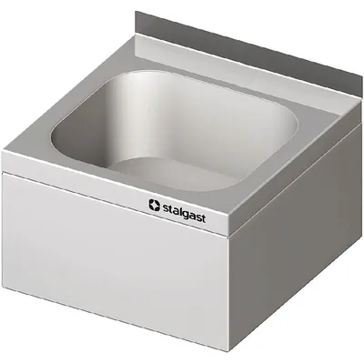 Zdjęcie produktu dla Umywalka do spłukiwania ręcznego do montażu na ścianie, 500x500x300 mm, z trójstronną pokrywą, z podstawą, spawana