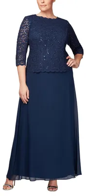 Produktbild von Alex Evenings Damen Miederkleid mit Spitze, Übergröße, Stretch, einteilig Kleid