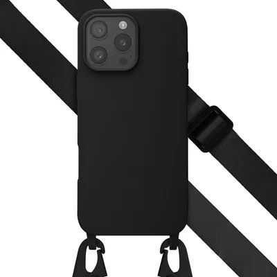 Produktbild von Selencia SilikonHülle mit abnehmbarem Band iPhone 16 Pro Max - Schwarz