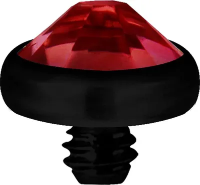 Produktbild von micro Aufsatz Dermal Anchor Piercing G23 PVD Blackline Kristall Stein - Rot.BK-TIADJN.4mm.LSI
