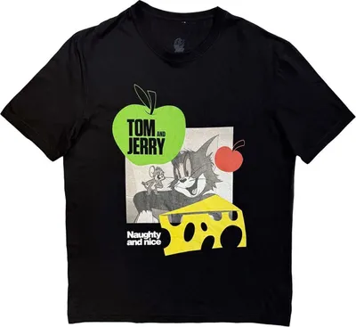 Produktbild von Tom & Jerry - "Naughty & Nice" T-Shirt für Herren/Damen Uni RO15420 (XL) (Schwarz)