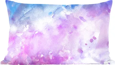 Produktbild von MuchoWow® Zierkissen Sofakissen Wohnzimmer Dekokissen 50x30 cm Aquarell - Lila - Abstrakt - Blau - Wohnzimmerdekoration - Polster mit Photo